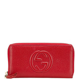 グッチ インターロッキングG ソーホー タッセル ラウンドファスナー 長財布 598187 レッド レザー レディース GUCCI 【中古】
